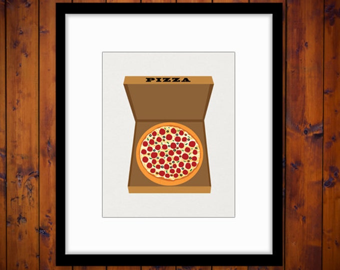 Pizza Illustration Digital Graphic Printable Pizza Image Download Vintage Clip Art for Transfers Making Prints etc HQ 300dpi No.2073