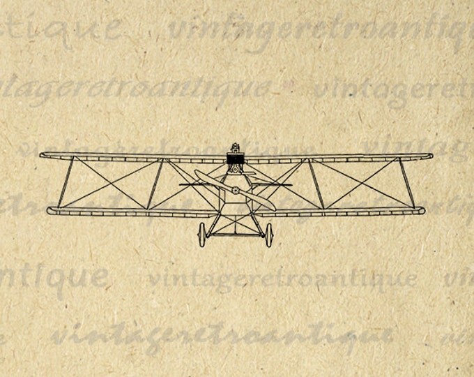 Antique Fighter Plane Printable Image Graphic Plane Clip Art Download Digital Vintage Clip Art Jpg Png Eps HQ 300dpi No.1690