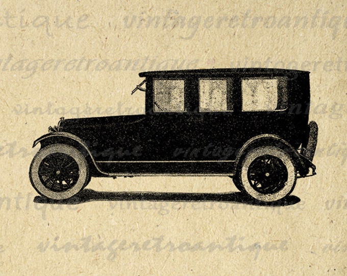 Antique Car Printable Image Download Old Automobile Graphic Digital Vintage Clip Art Jpg Png Eps HQ 300dpi No.3398