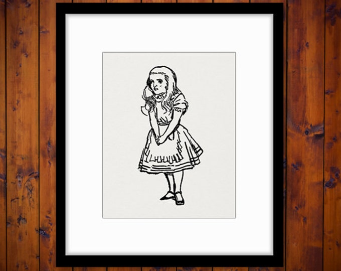 Digital Printable Alice in Wonderland Graphic Alice Illustration Image Alice Download Vintage Clip Art for Transfers etc HQ 300dpi No.4674