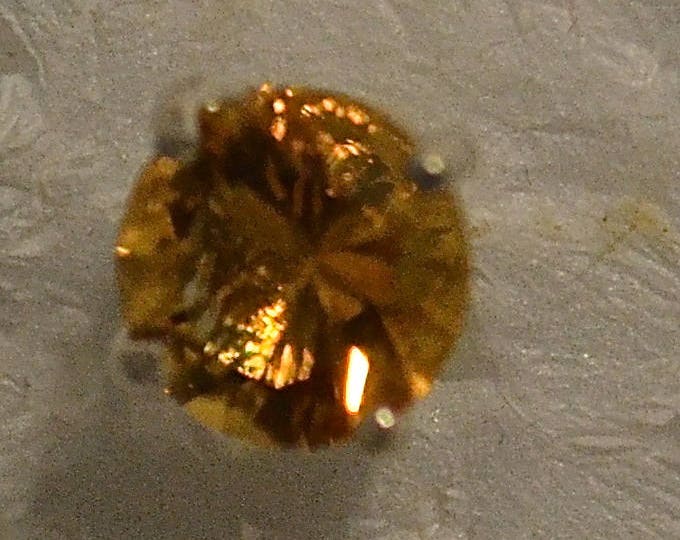Man's Citrine Stud, 7mm Round, Natural, Set in Sterling E1035