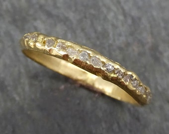 Raw Rough Uncut Diamond Wedding Band 14k 18k Gold Diamond Wedding Ring byAngeline C0380