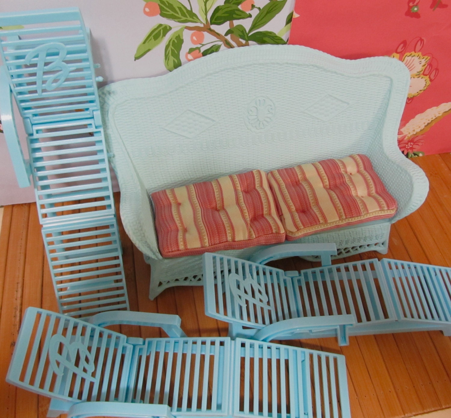 Vintage Barbie Doll Furniture 3 Pieces Mattel 1989 With