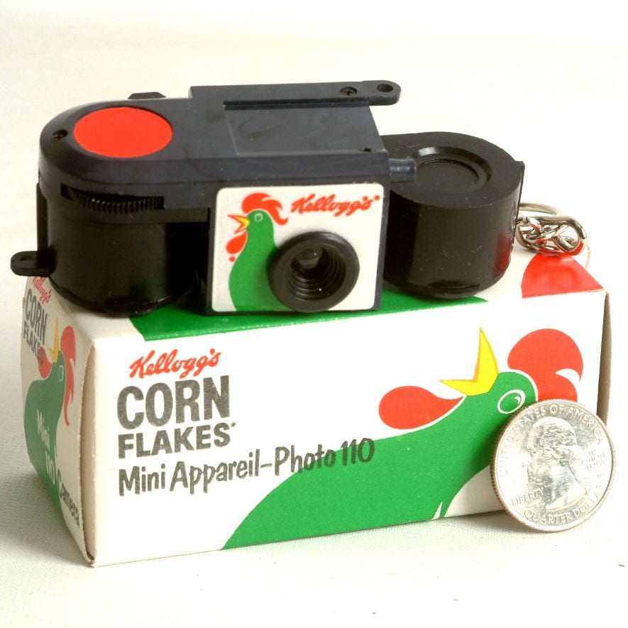 Retro 1980s Miniature Kellogg's Corn Flakes 110 Camera Mini Film Camera