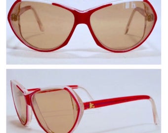 Vintage Jean Louis Scherrer Red Sunglasses, Made in France