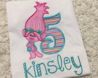 Trolls Birthday Shirt, Poppy Birthday Shirt, Troll Birthday Party