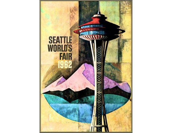 World's Fair 1962 Seattle Washington Vintage Poster Retro