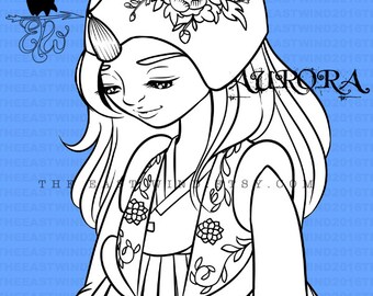Digtal stamps- Aurora 'Songpyon' 300 dpi 4 JPEG/PNG files in zip file - MAC0359