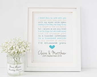 First Dance Photo and Song  Lyrics  Wedding  Gift  