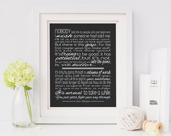 Ira Glass creativiteit offerte - inspirerende print - zwart-wit kunst-Ira Glass-zwart home decor