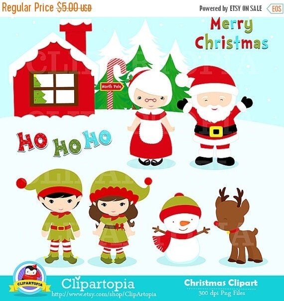 50% OFF SALE Christmas Clipart / Cute Christmas by ClipArtopia