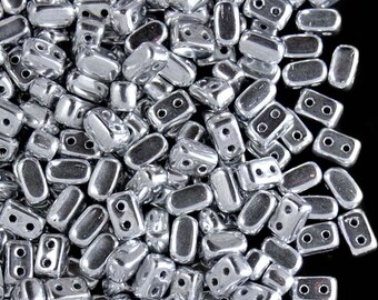 50pcs IOS®par Puca Beads, Crystal Argentees (Silver) (IOS015)