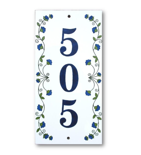 Wall hanging house sign Vertical number sign House number