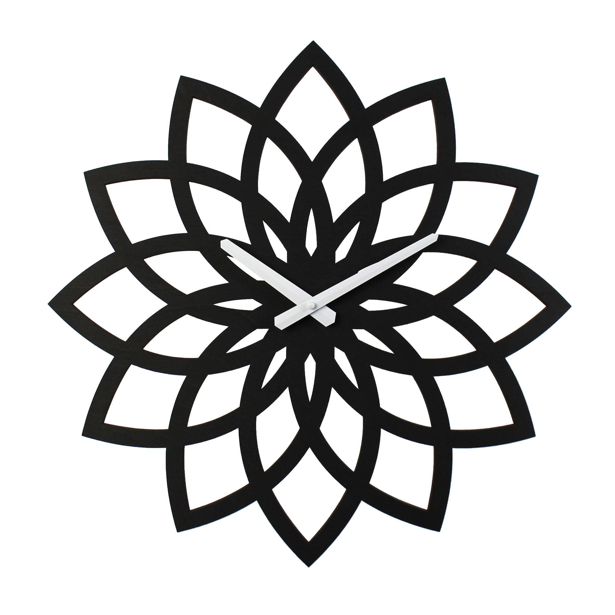 LOTUS WALL CLOCK 18 Modern Laser Cut Birch Wood