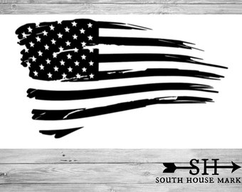 Distressed American Flag Decal Sticker Yeti Decal American