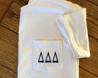 Tri Delta GREEK Personalized Short Sleeve Pocket Tee