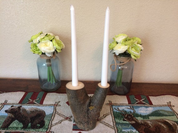 Rustic Aspen taper Candleholders!
