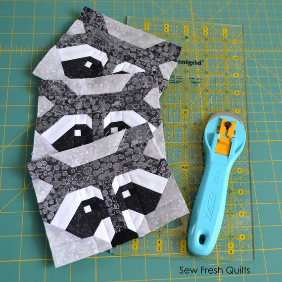 Raccoon Quilt BLOCK Pattern PDF Instant Download modern