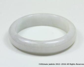 Jadeite Jade Bangle - 58.43mm Off-white Faint Lavender (Grade A Jade)