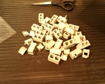 1:12 scale concrete building blocks cinder blocks