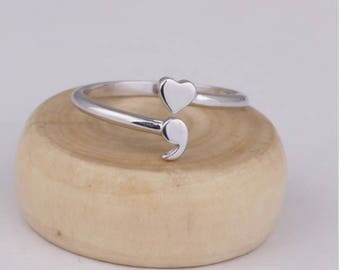 Heart Semicolon Ring | Awareness Ring | Awareness Pause Ring | Depression Awareness Ring | Mental Health Awareness | Inspirational Ring
