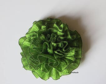 Flower Brooch, Crochet flower pin, Scarf pin, Lapel pin, Hat brooch,Fashion, Brooches, green