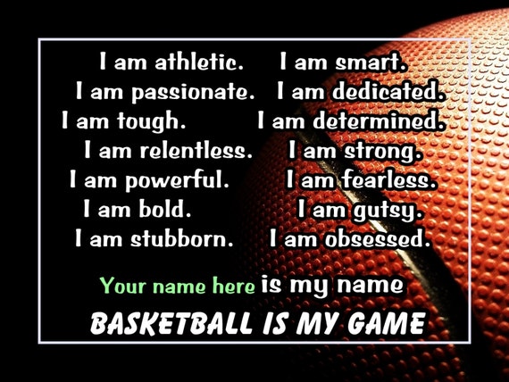 Personalized Basketball Confidence Poster Son Motivation Wall