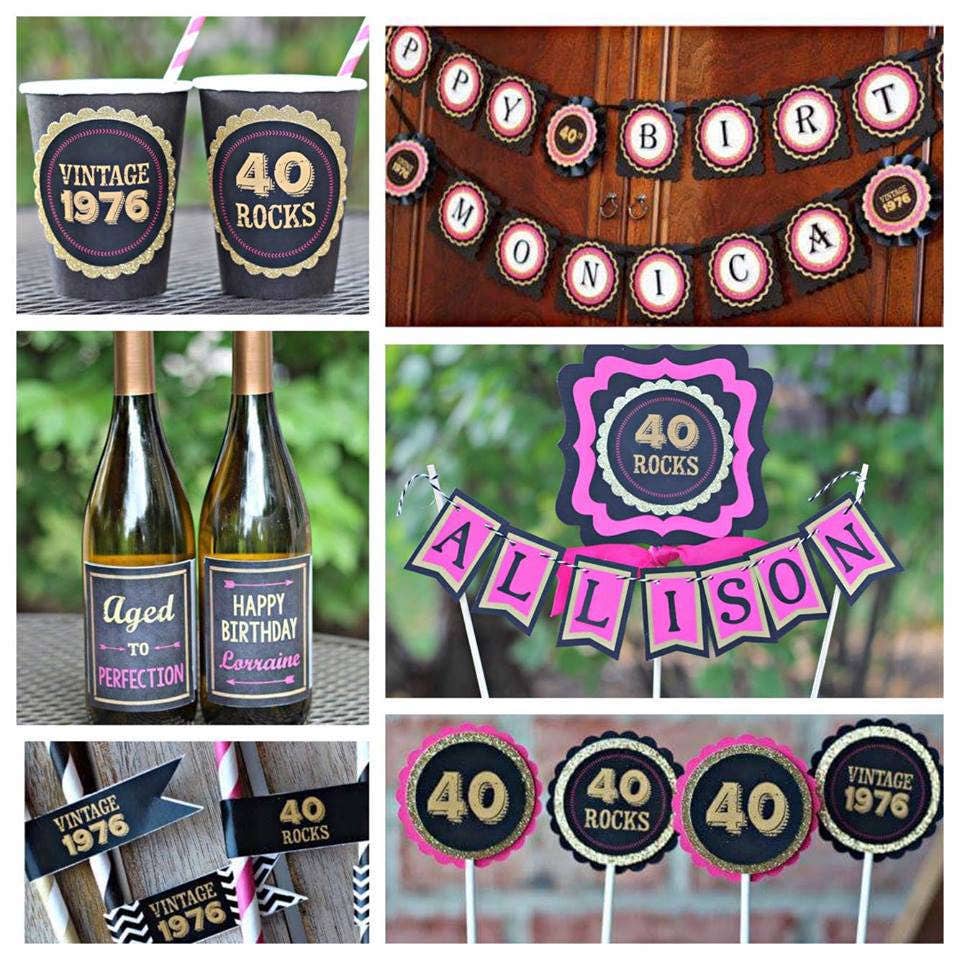 40TH BIRTHDAY DECORATIONS Ladies Birthday decor 40th Party