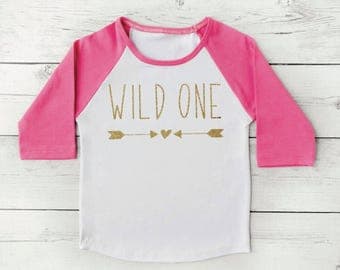 Wild One Shirt Girl First Birthday Shirt Baby Girl Clothes 1st Birthday Shirt Wild One Birthday 199