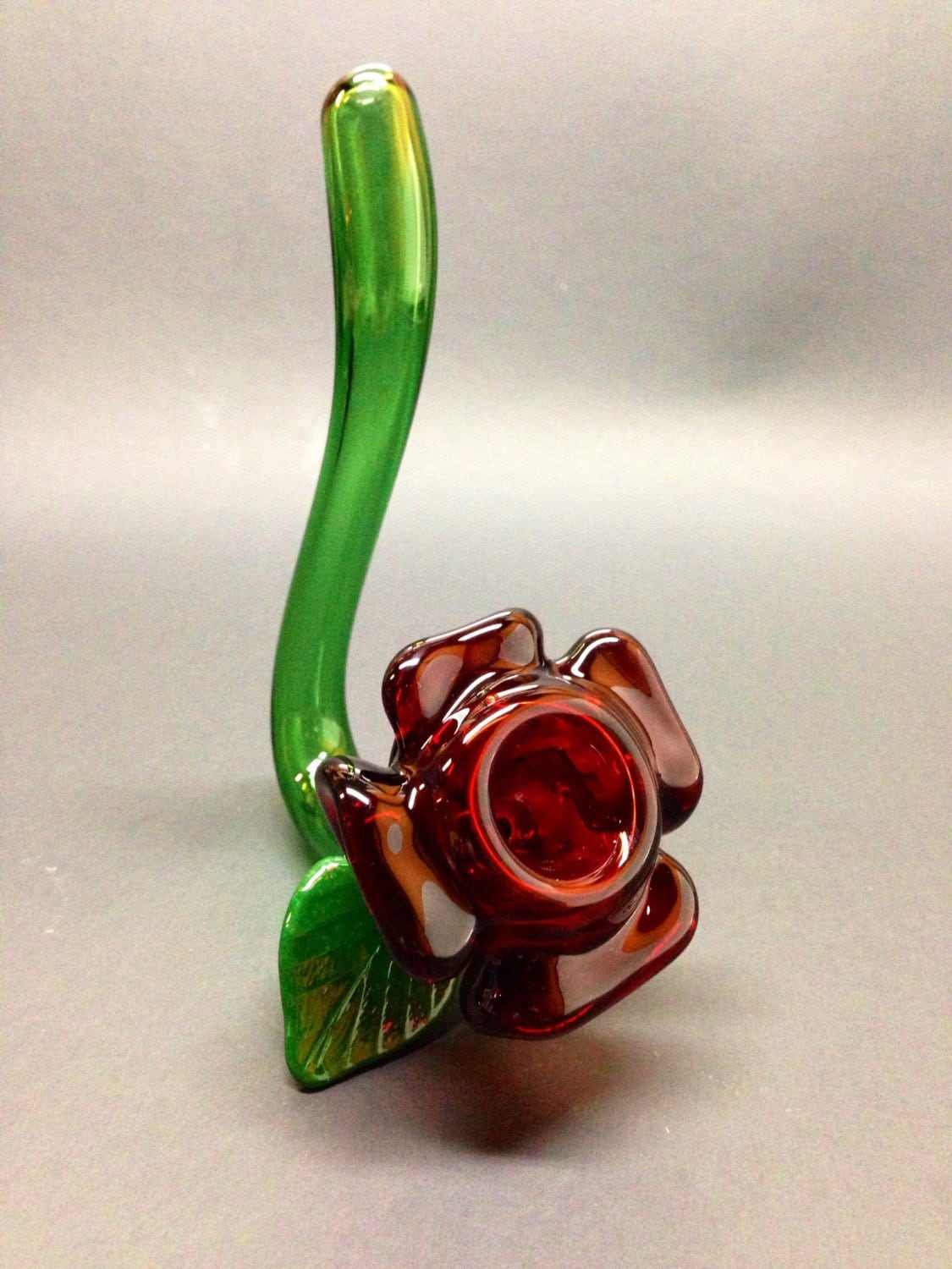 Rose Sherlock Glass Pipe in Red Blue or Purple