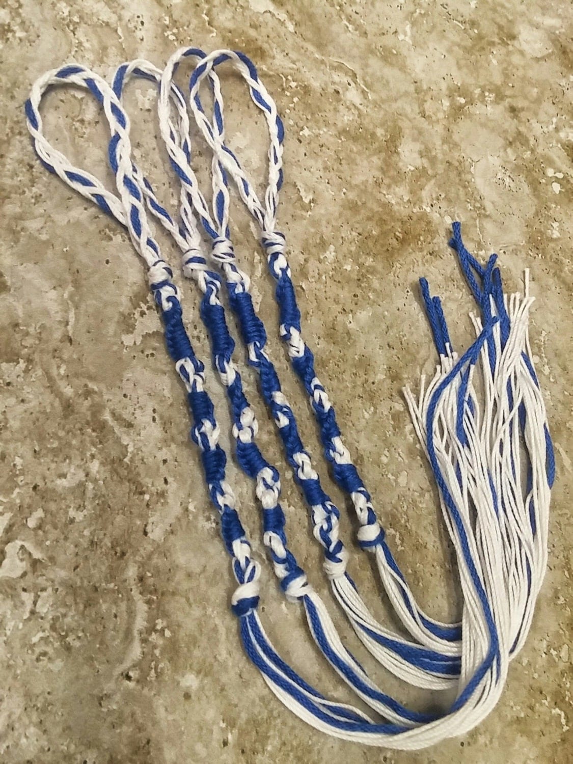 Tzitzit set of 4 Traditional blue and white Messianic Tzitzits