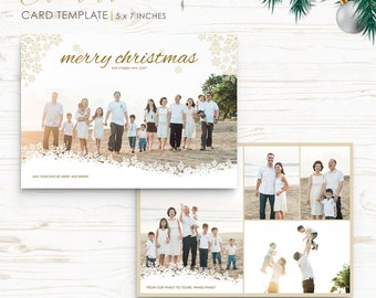 Christmas Card Template - Holiday Card Template - Photo Card Template - Instant Download - CRC013