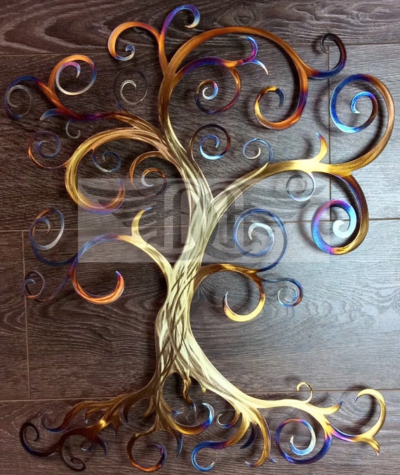Large Metal Wall Art Swirly Tree Wall Decor Tree of Life