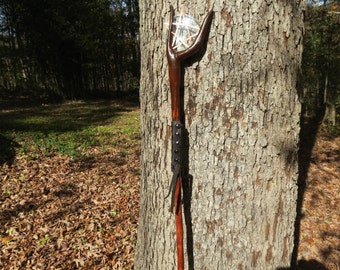 Wizard Witch Staff with Glass and Copper Pentagram