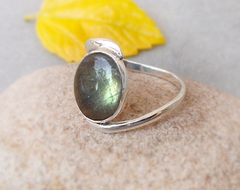 Labradorite Silver Jewelry Labradorite Ring 925 Solid Silver Ring Boho Ring Handmade Jewelry Labradorite cabochon size 5 6 7 8 9 10 11