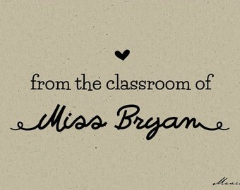 From the classroom of-Custom Stamp -This Book Belongs to - handmade Stamp - teacher stamp-classroom stamp-custom Rubber Stamp