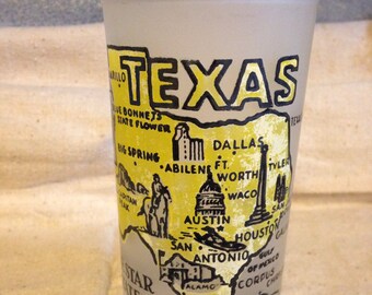 Vintage Texas Souvenir Glass