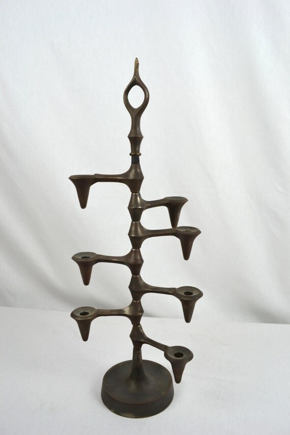 Vintage Dansk Iron Candelabra Candle Holder Mid Century Danish 