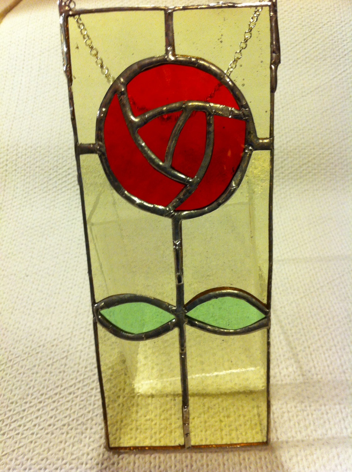 Stained Glass Panel a Glasgow Rose inspired by ScottishHandCrafts