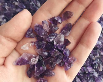 Amethyst chips, undrilled, deep purple color, raw, rough, scepters, wholesale lot, crystal quartz gemstone, semi points