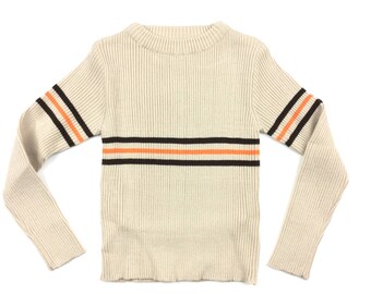 Vintage striped ribbed jumper sweater deadstock age 3 1970s