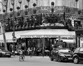 Paris Cafe Photography Black and White Photography Cafe de