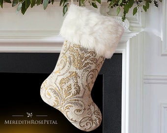 Elegant Christmas, Elegant Christmas Stocking, French Christmas, French Christmas Stocking, Luxury Christmas, Luxury Christmas Stocking