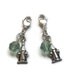 Zipper Pulls "Pinot Grigio" - Wine Bottle and Glasses Charms with Swarovski Round Chrysolite Crystals - Sold Individually - ZIP835