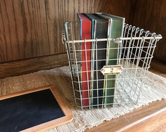 Wire Locker Basket - Kaspar Wire Works - Shiner, Texas - Number Two - #2 - Metal Storage Industrial Container - Laundry Room - Metal Locker