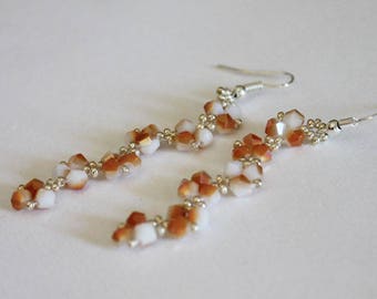 Earrings cascade bicones