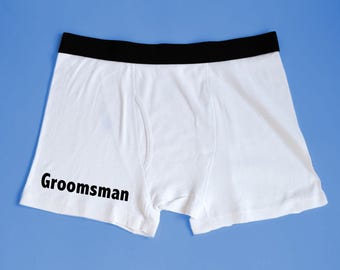 Items similar to Groom boxer shorts, men's wedding underwear, brides ...