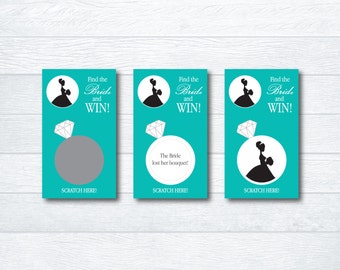Bridal Shower Scratch Off Game - Bridal Shower Game - Bridal Scratch Off Cards - Bachelorette Party Game - Turquoise
