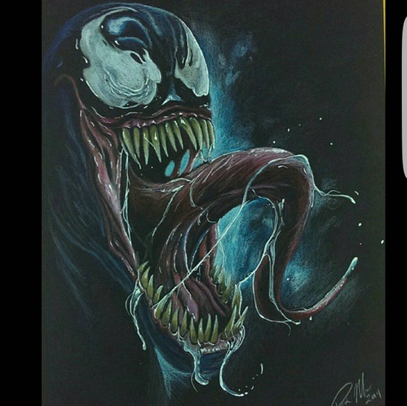 Venom colored pencil drawing