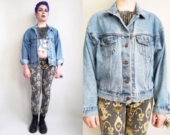 90s Clothing Levis Denim Jacket Vintage Jean Jacket 90s Vintage Jacket Levis Jean Jacket 90s Grunge Clothing Grunge Jean Jacket Size Medium